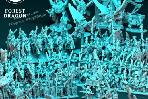 Forest dragon chivalric knights complete army