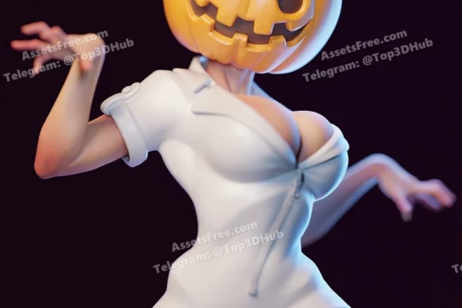 Halloween sexy lady pumpkin es monster