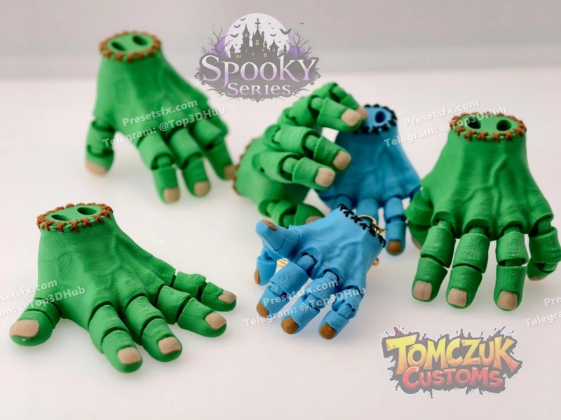 Handarticulatedkeychainams stls