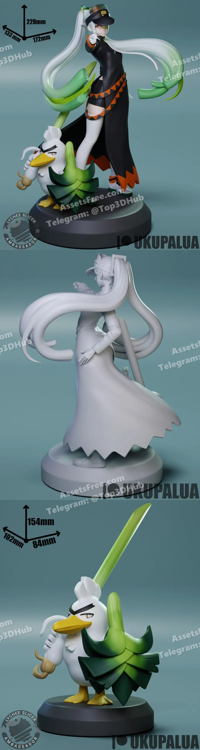 Hatsune Miku x Sirfetchd – Ukupalua – STL 3D Print Model | AssetsFree.com Hatsune miku x sirfetchd ukupalua