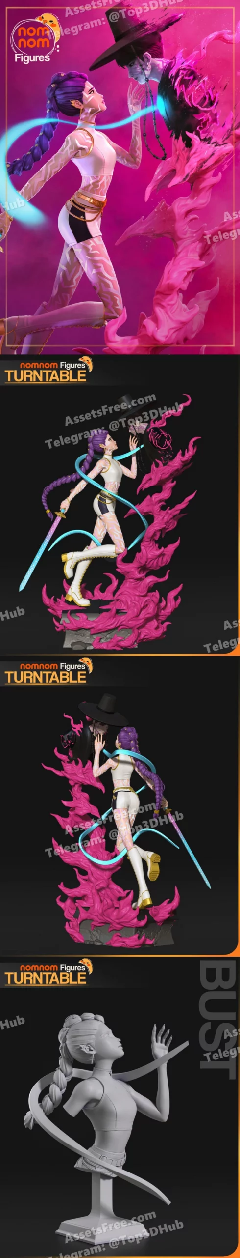 KPop Demon Hunters – Rumi – NomNom – STL 3D Print Model | AssetsFree.com Kpop demon hunters rumi nomnom