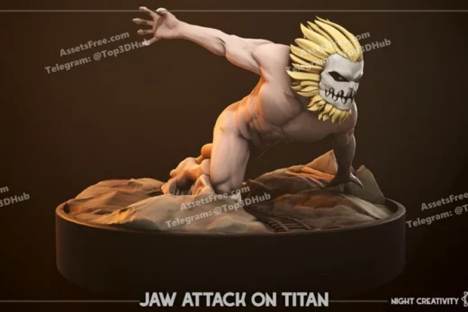 Nightcreativity attack on titans jaw figurine