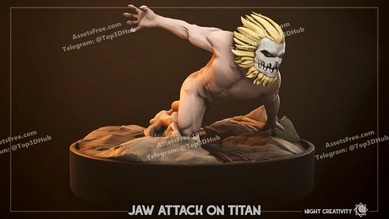 Nightcreativity attack on titans jaw figurine