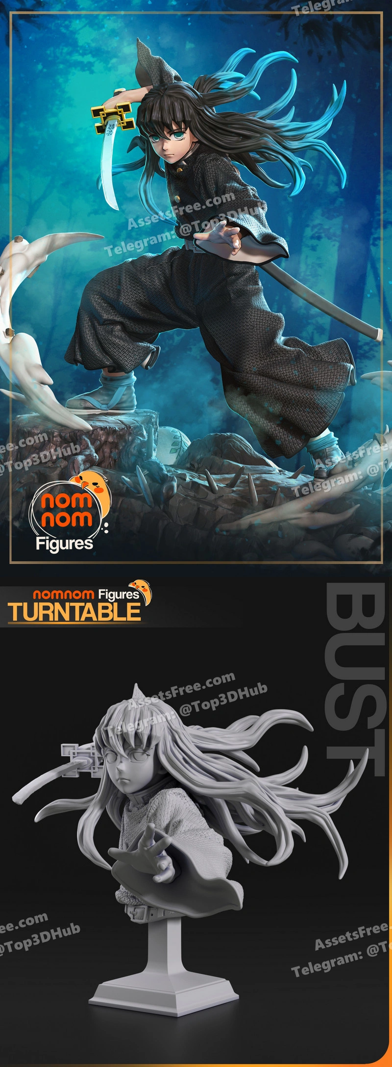 Nomnom figures muichiro demon slayer