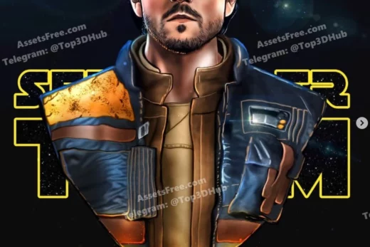 Sw3d cassian andor portrait bust