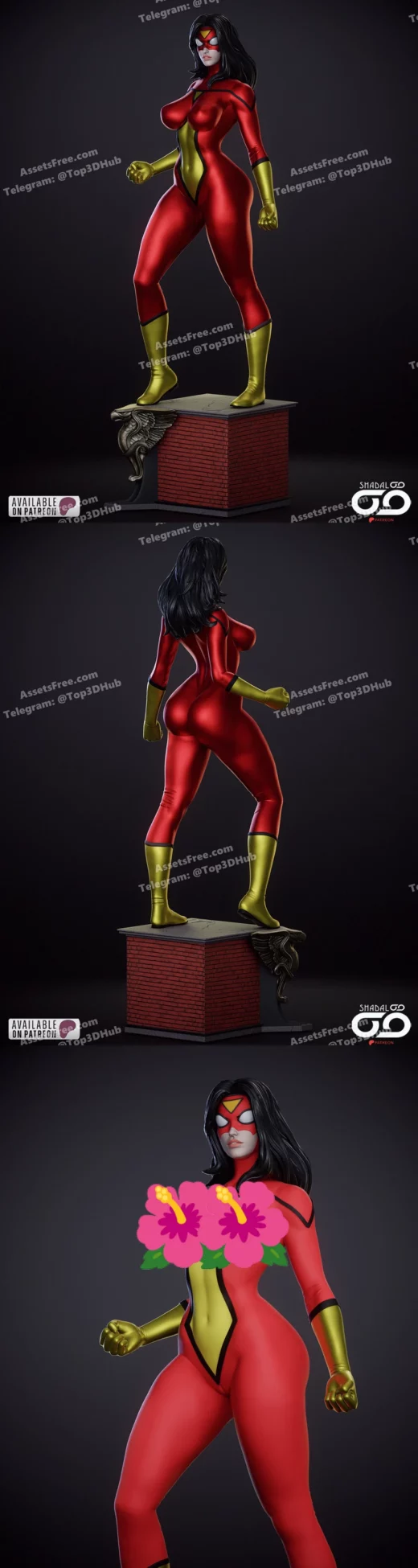 Shadaloo studios spider woman render statue tier