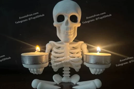Skeleton+candle+holder+ +print in place+decor