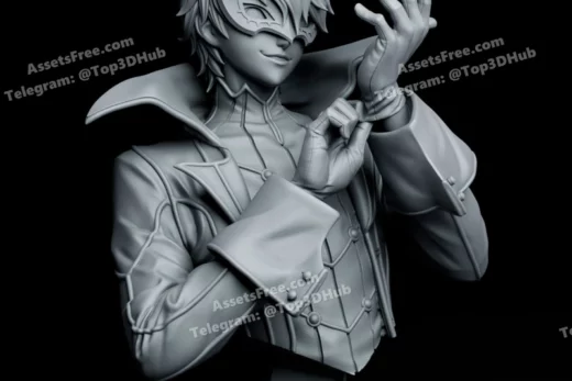 Tanuki figures joker persona bust