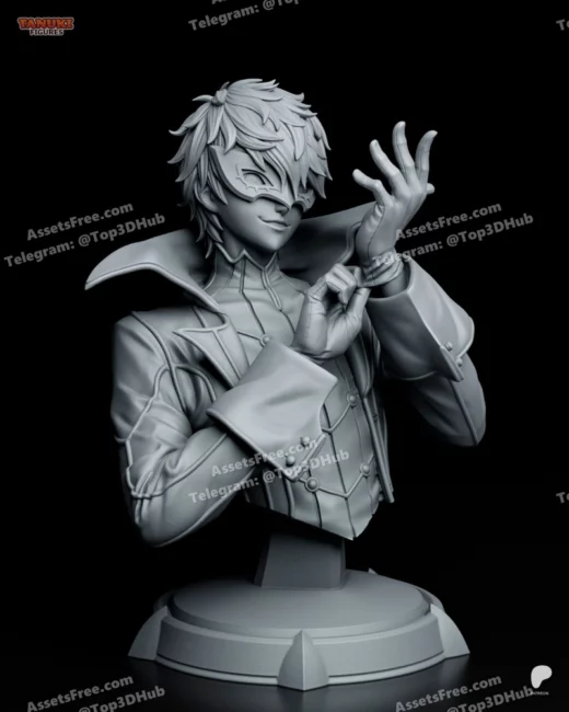 Tanuki figures joker persona bust