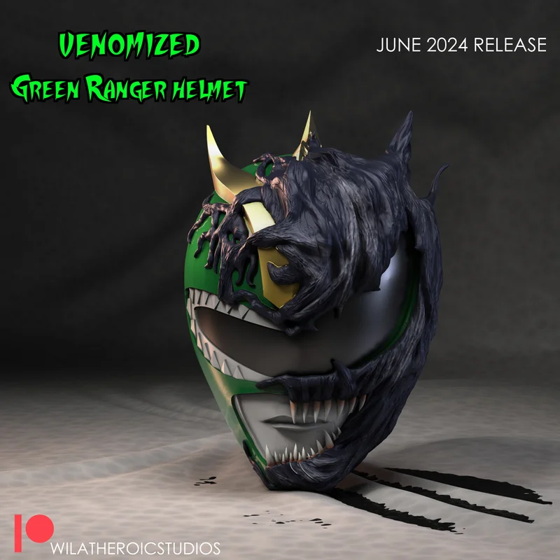 Venomized Green Ranger Helmet – STL 3D Print Model | AssetsFree.com Venomized green ranger helmet