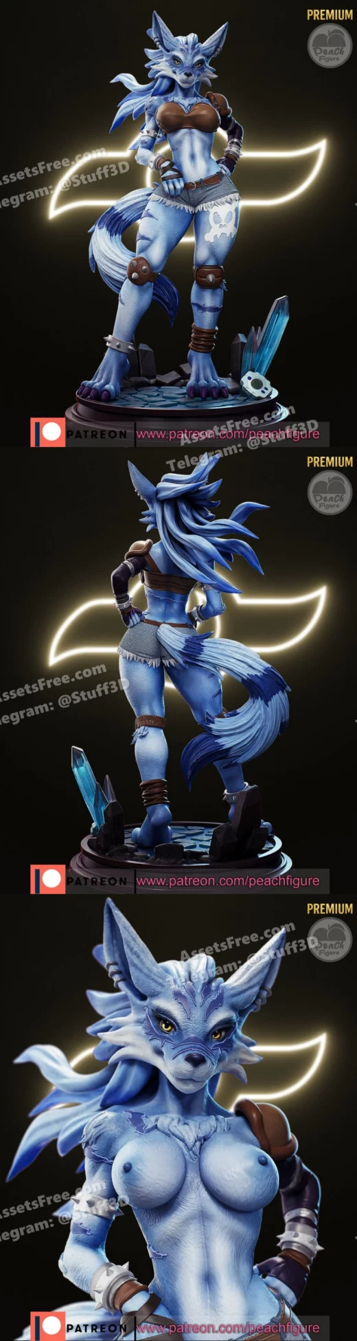 Weregarurumon nsfw + sfw peachfigure