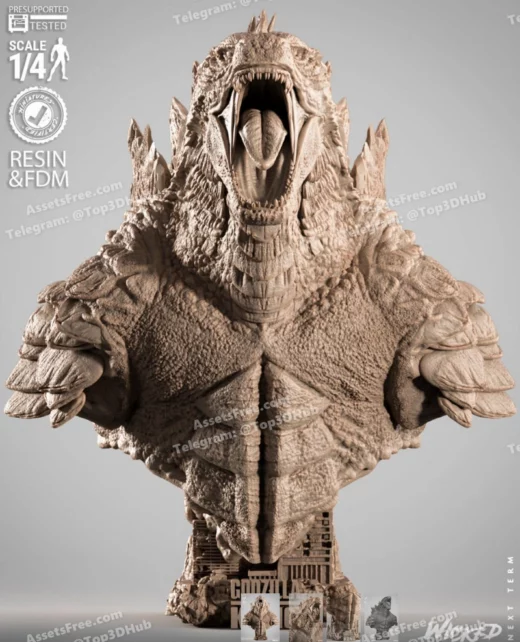 Wicked godzilla portrait bust