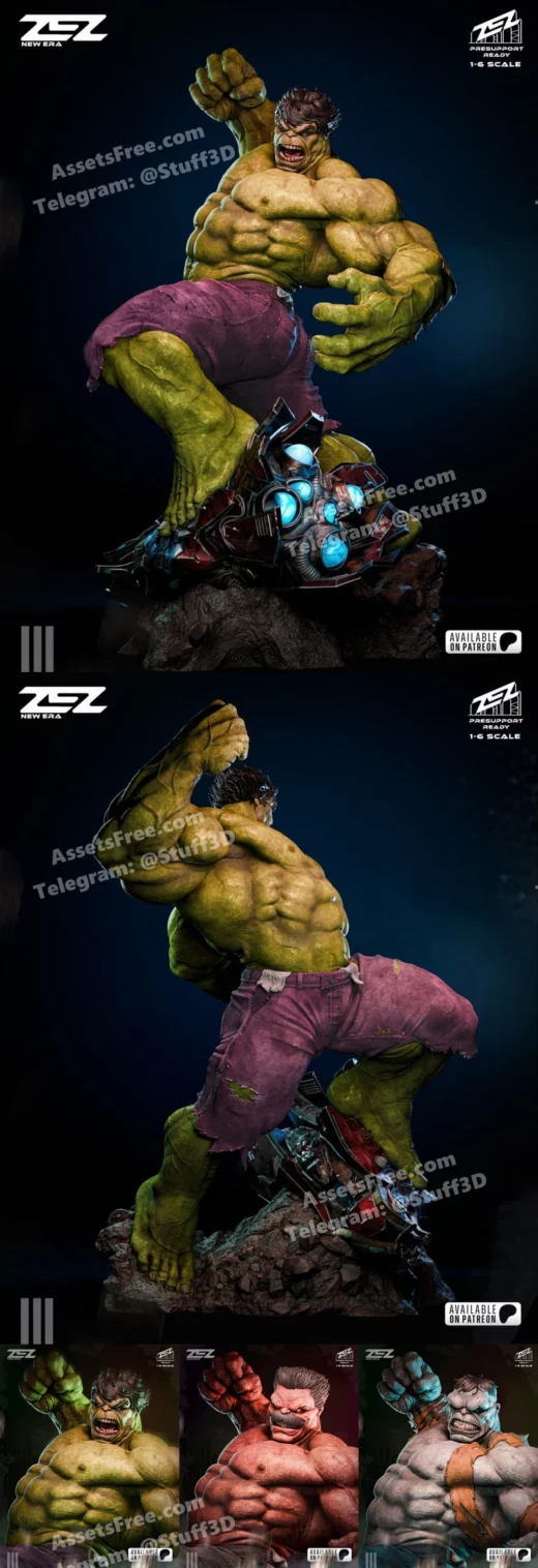 Zez studio hulk statue and bust