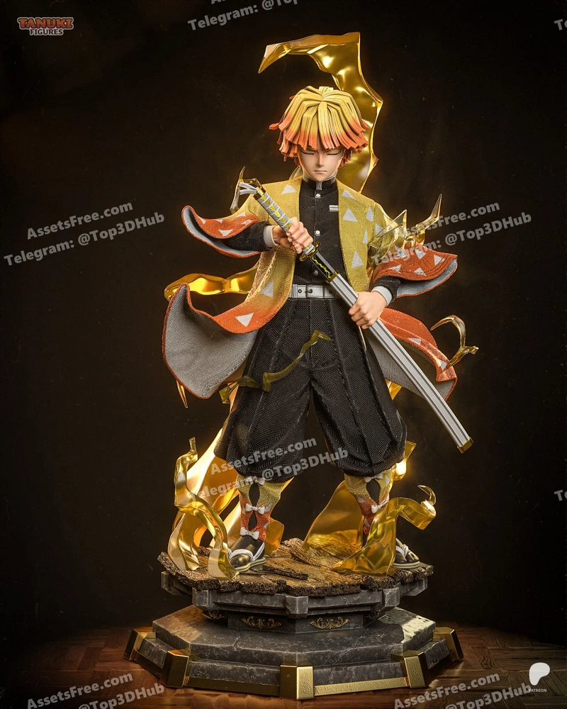 Zenitsu_Fullsize_TanukiFigures – STL 3D Print Model | AssetsFree.com Zenitsu fullsize tanukifigures