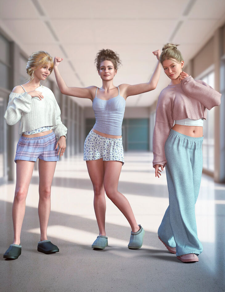 Dforce cozy wear set for genesis 9 texture add on