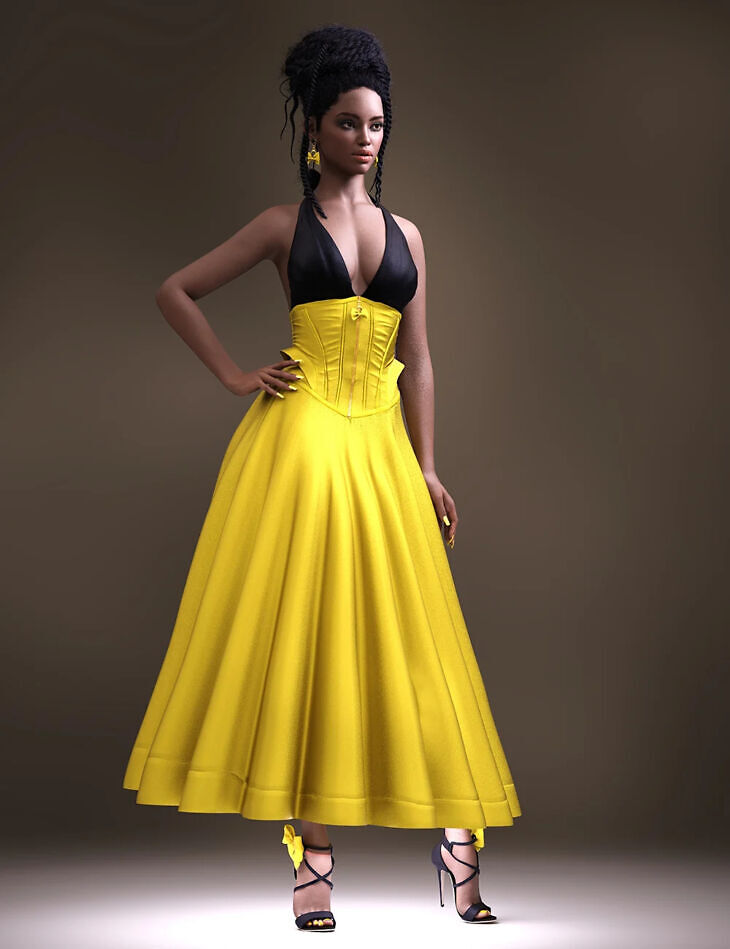 Dforce elegant corset outfit for genesis 9 feminine