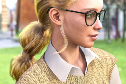 Dforce strand based fe bubble braids hair for genesis 9