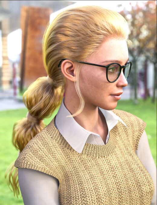 Dforce strand based fe bubble braids hair for genesis 9