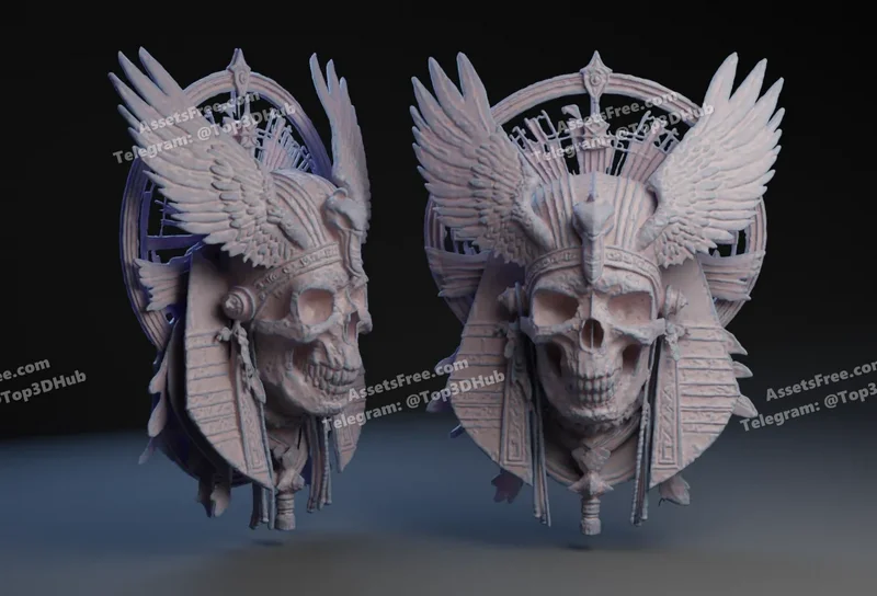egyptian-pharaoh-skull-print_files – STL 3D Print Model | AssetsFree.com Egyptian pharaoh skull print files
