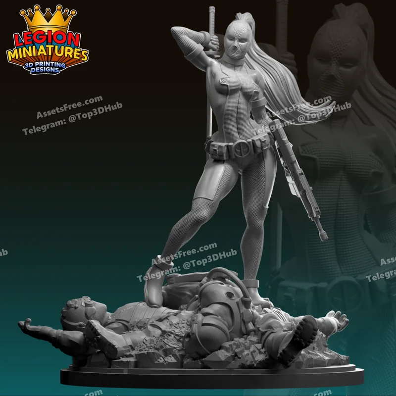 lady deadpool – STL 3D Print Model | AssetsFree.com Lady deadpool