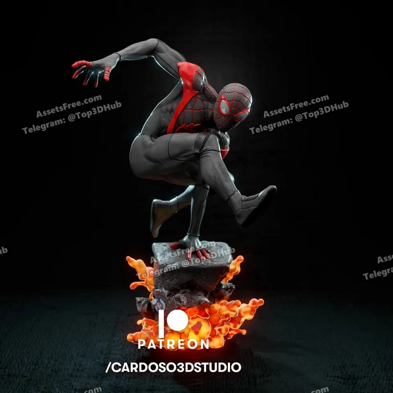 Spiederman miles morales marvel two version figure model files