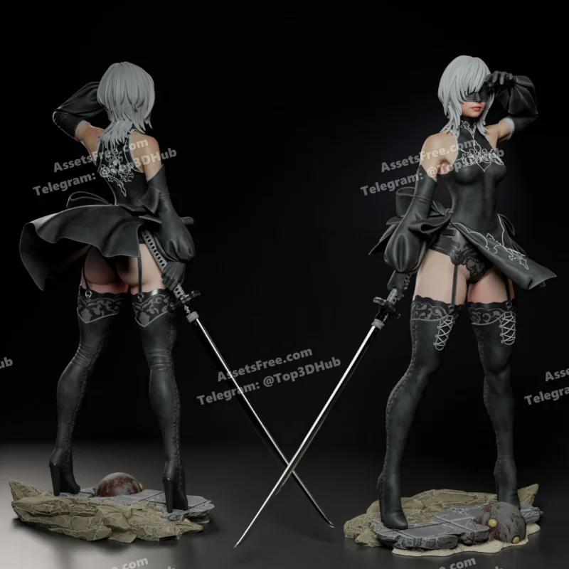 10H – Nier Automata – STL 3D Print Model | AssetsFree.com 10H Nier Automata