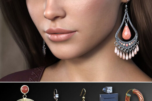 Assorted earrings volume 1 for genesis 9