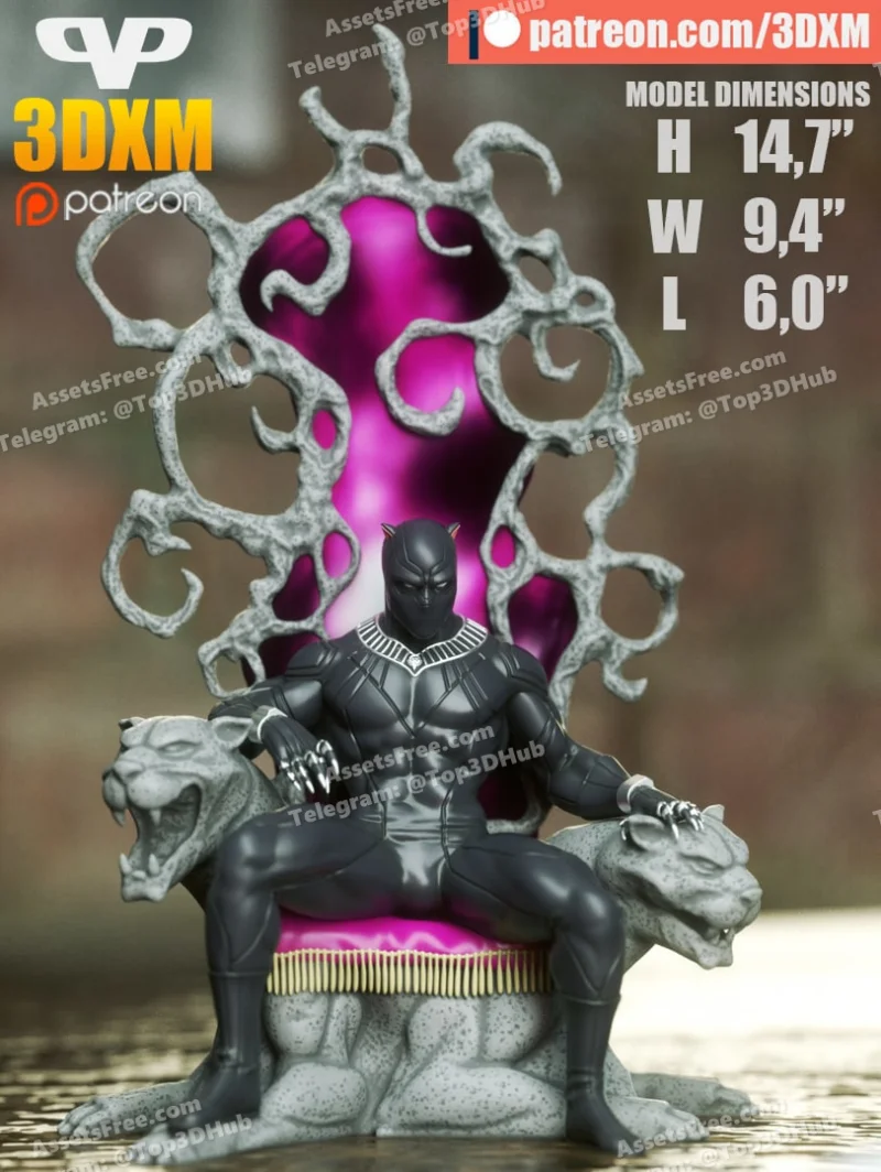 Black Panther on Throne