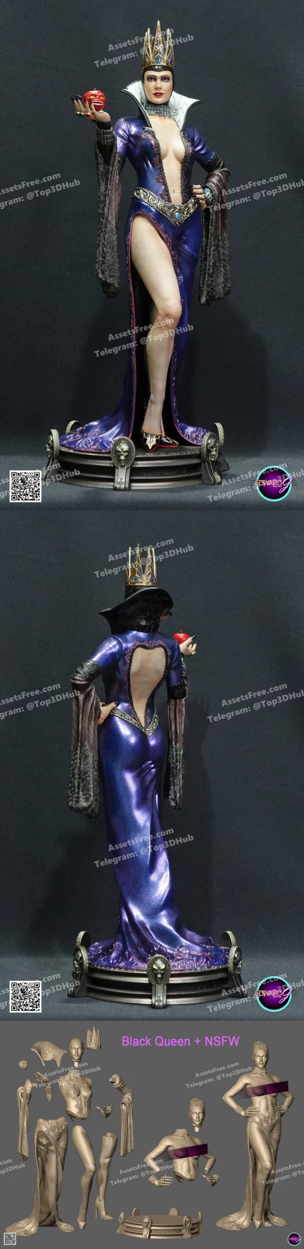 Black Queen – STL 3D Print Model | AssetsFree.com Black Queen