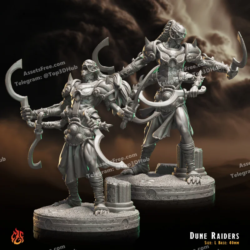 Crippled God Foundry – 25 04 – 5. Dune Raiders – STL 3D Print Model | AssetsFree.com Crippled God Foundry 25 04 5. Dune Raiders