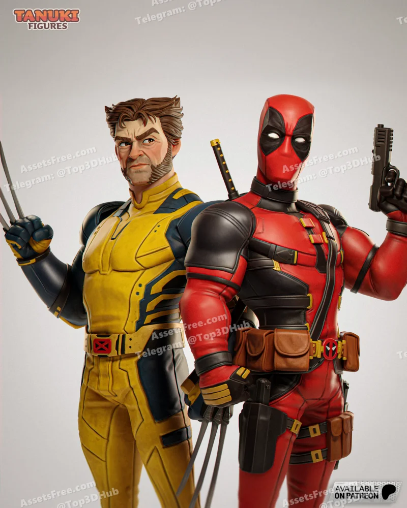 Deadpool_Wolverine_01 – STL 3D Print Model | AssetsFree.com Deadpool Wolverine