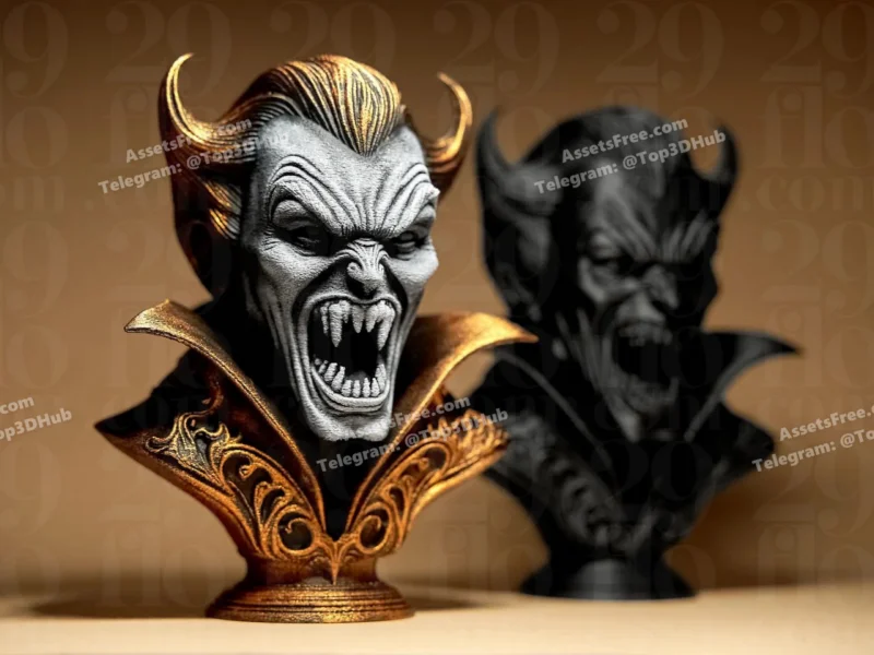 Dracula Bust – STL 3D Print Model | AssetsFree.com Dracula Bust
