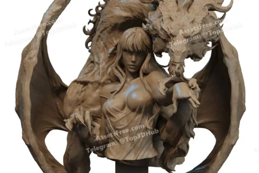 Dragon Lady Bust 3D Print