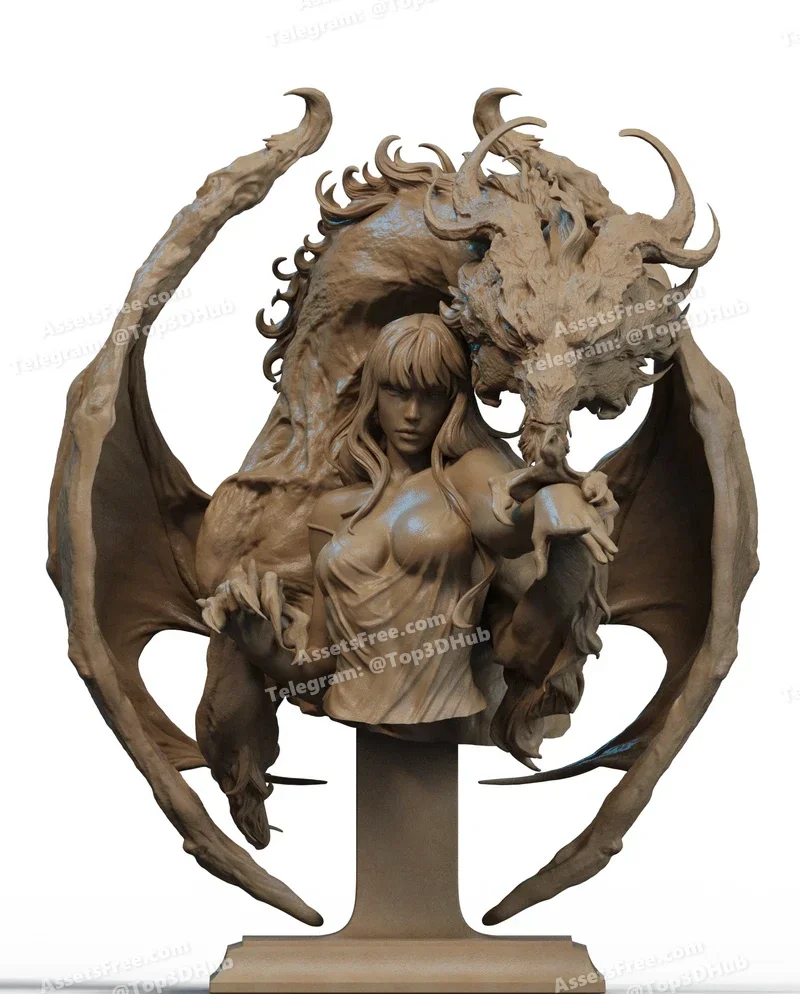 Dragon Lady Bust 3D Print