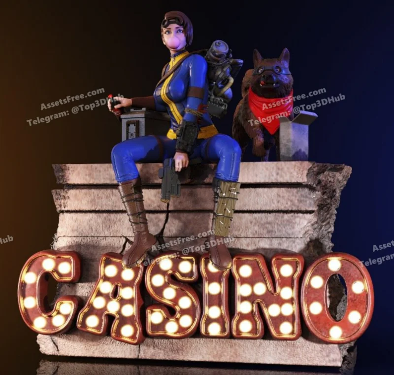 Fallout Girl diorama – STL 3D Print Model | AssetsFree.com Fallout Girl diorama