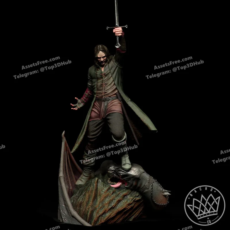 Fan Art – Aragorn from LOTR – statue – STL 3D Print Model | AssetsFree.com Fan Art Aragorn from LOTR statue