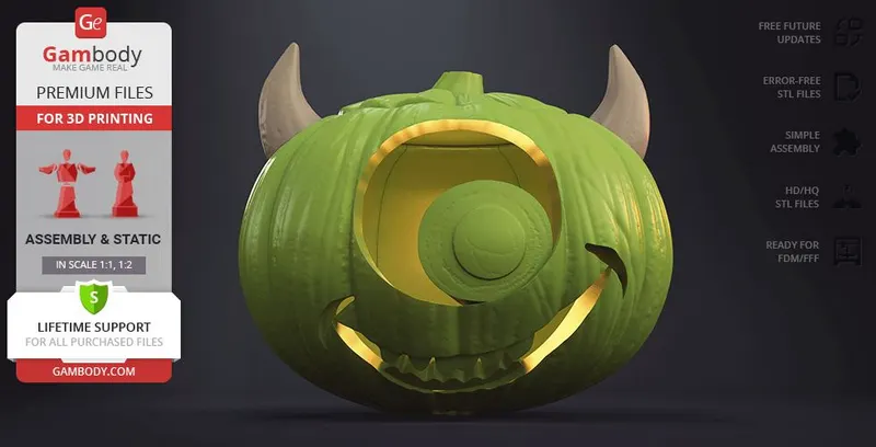 Halloween pumpkin mike wazowski monsters, inc