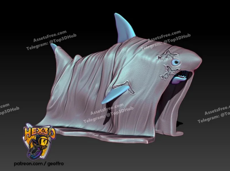 Hex3D_GhostShark – STL 3D Print Model | AssetsFree.com Hex3D GhostShark