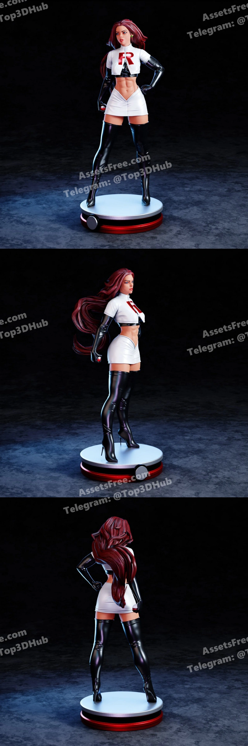 Jessie Pokemon – Bruno3D – STL 3D Print Model | AssetsFree.com Jessie Pokemon Bruno3D