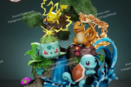 Kiba monster base diroama pokemons iniciales