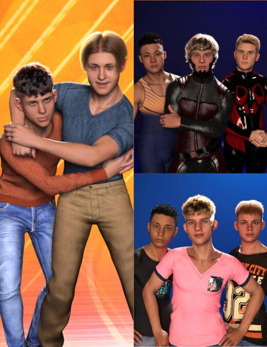 Mm3d young adult bundle for genesis 9 masculine