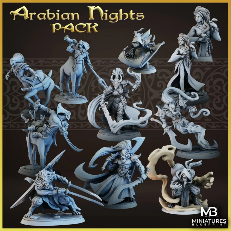 Miniatures Blueprint – Arabian Nights Pack – STL 3D Print Model | AssetsFree.com Miniatures Blueprint Arabian Nights Pack