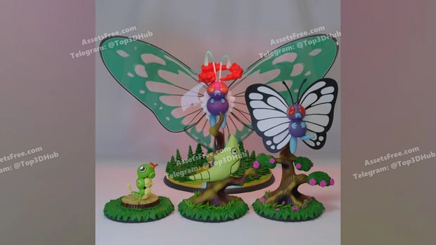 Pack 10 Caterpie Metapod Butterf