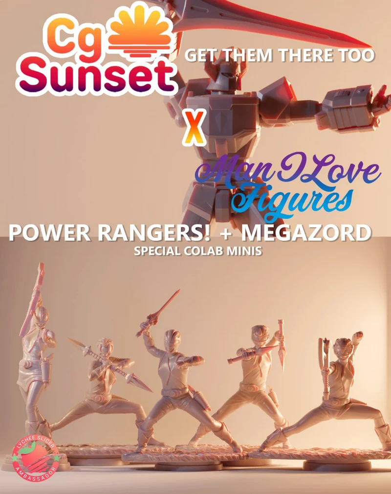 Power Rangers and Megazord 3D Print Model