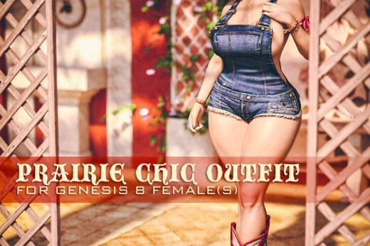 Prairie Chic Outfit for Genesis 8 Female