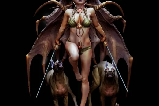 Printomancer Abere with dogs