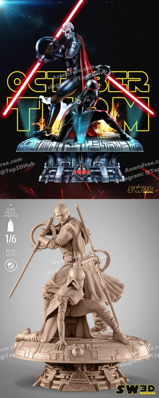 Sw3d gran inquisitor and second sister diorama