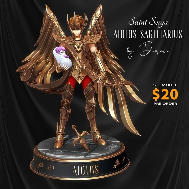 Saint Seiya Aiolos Sagittarius by Specialstl – STL 3D Print Model | AssetsFree.com Saint Seiya Aiolos Sagittarius by Specialstl