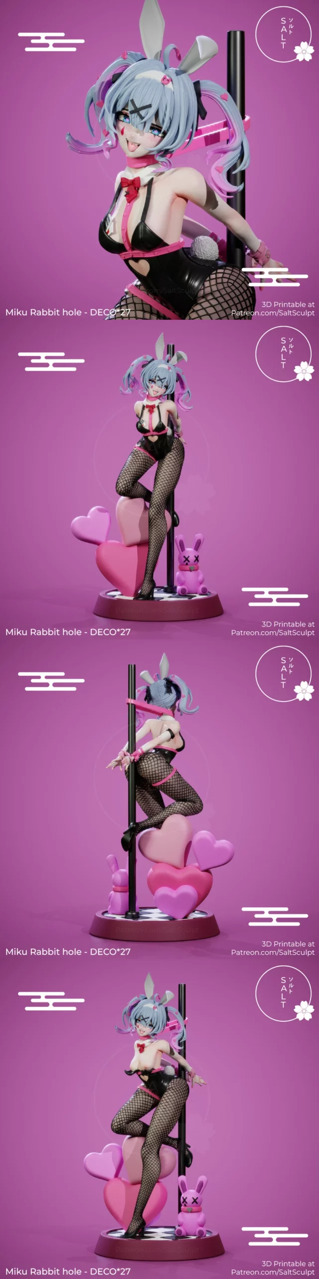 Saltsculpt – Miku Rabbit Hole – STL 3D Print Model | AssetsFree.com Saltsculpt Miku Rabbit Hole