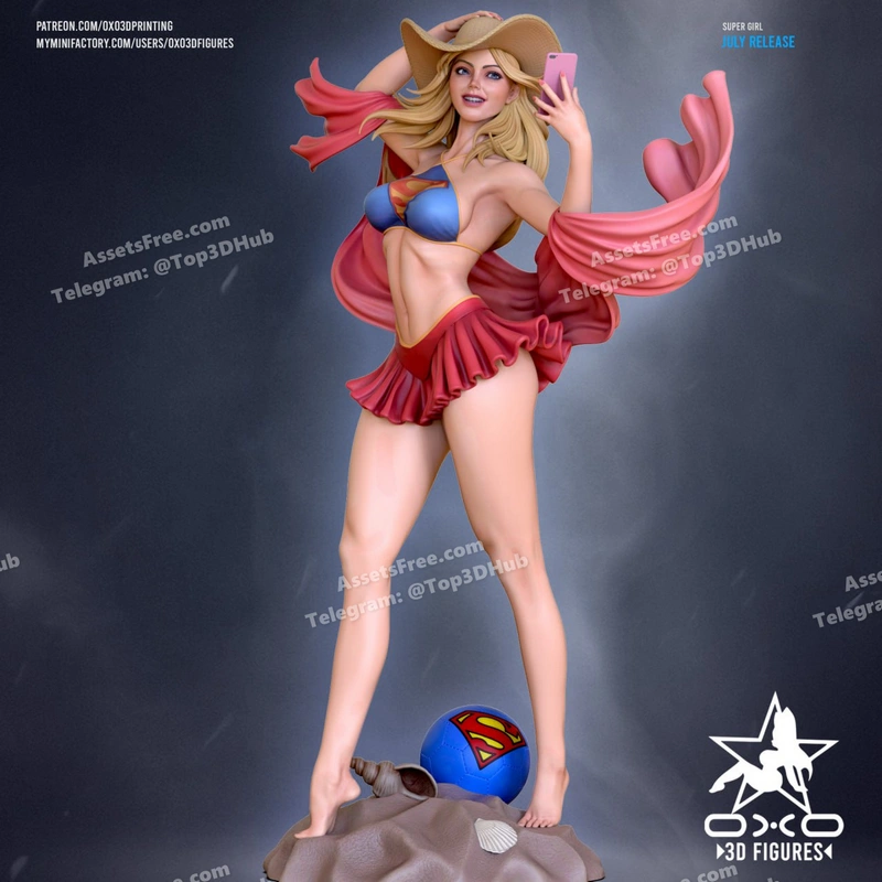 Super girl tabletop miniature figure